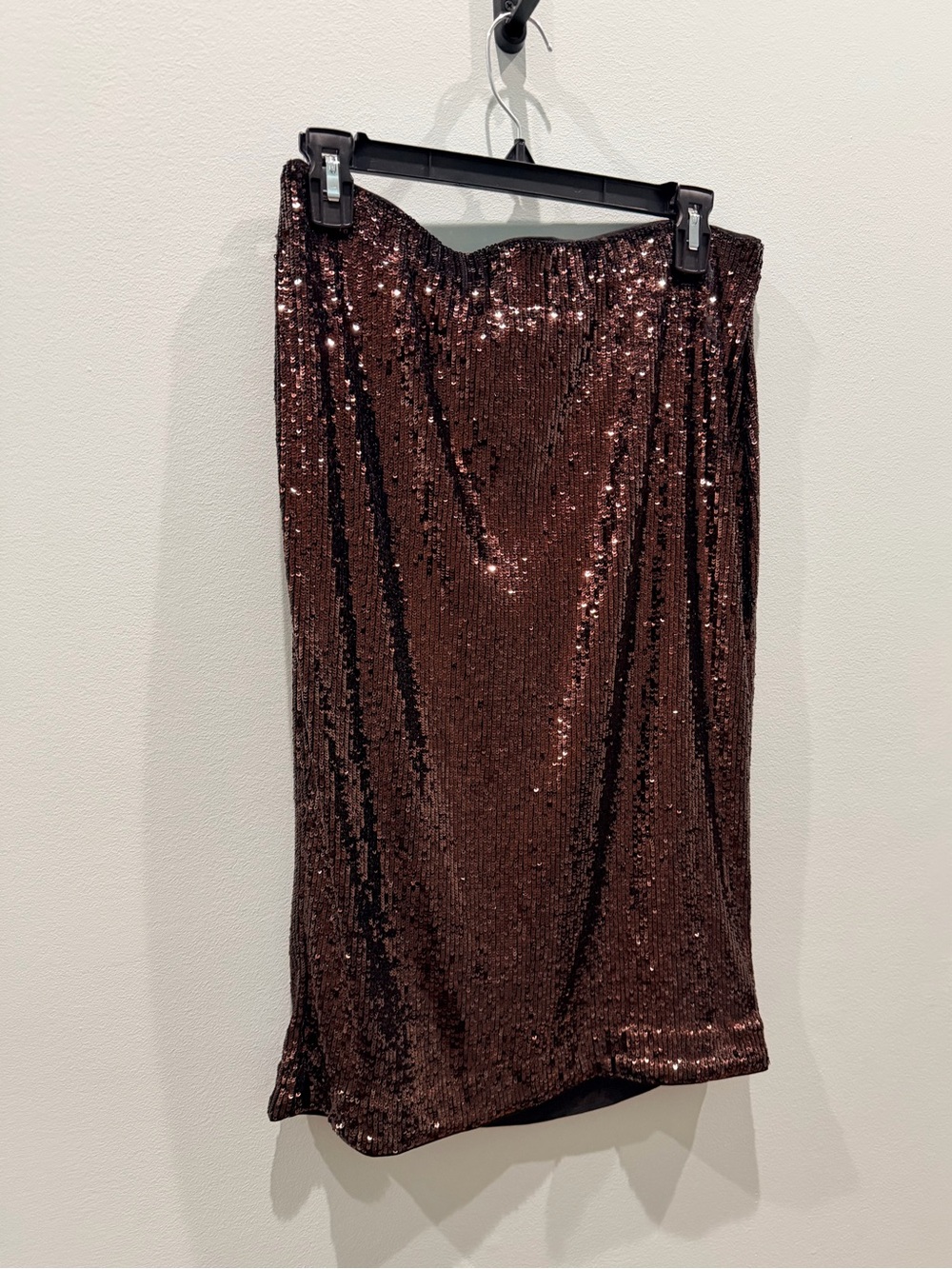 Women’s Express Sequin Pencil Skirt in Deep Brown Medium